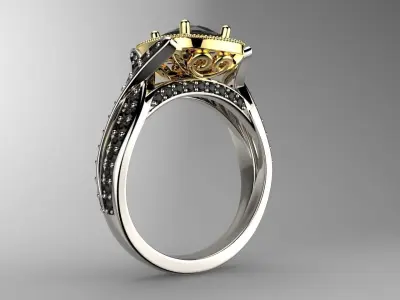diamond engagement ring 3D print model