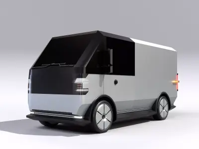 Futuristic Van Transporter Low-poly 3D model