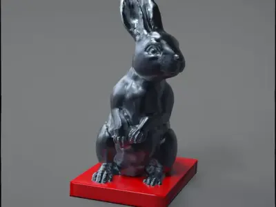 Rabbit on box 3D model