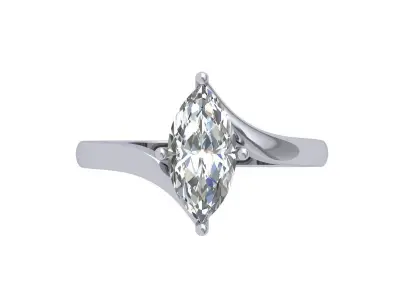Marquise Solitaire Ring 3D print model