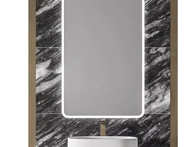 Luxury Modern Bathroom Vanity with LED Mirror 3D model