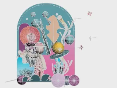 Art Exhibition Window display  3D model