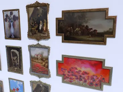 Metal Picture Frames Low-poly 3D model