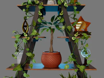 Trophy Shelf MAYA Low-poly 3D model