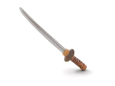 Elegant Katana Sword model pack Low-poly 3D model