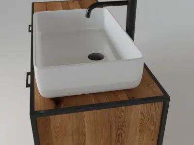 Bathroom cabinet with sink 3D model