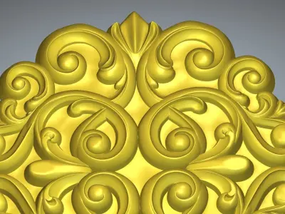 carved ornament furniture parts circle 3D print model