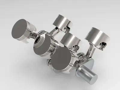 V6 Engine 3D print model