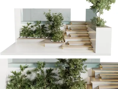 Landscape Furniture - building stairs 04 3D model