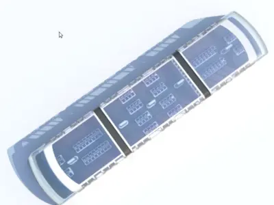 Train Bus - Concept of future transport system 3D model