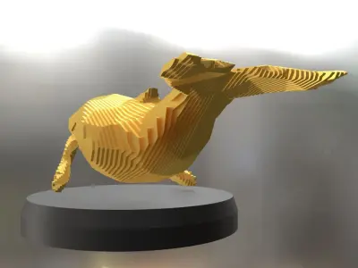 Parametric Humpback Whale Low-poly 3D model