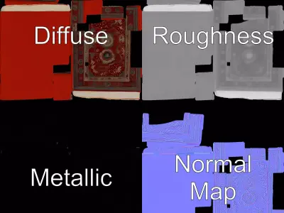 Persian Red Carpet model pack Low-poly 3D model