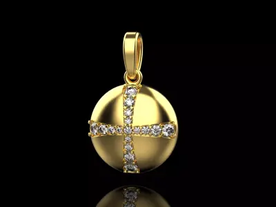 cross hollow pendant model 345 3D print model