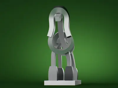 Silver Poodle 3D model