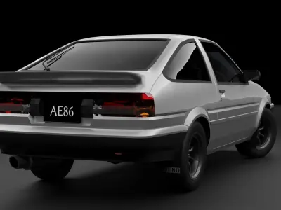 Toyota Sprinter AE86 Trueno Low-poly 3D model