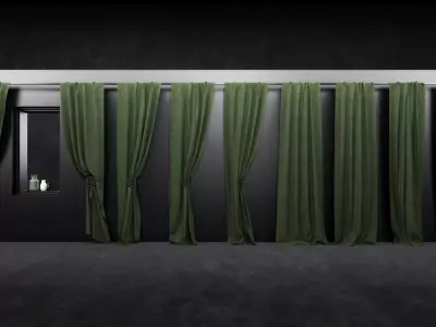 curtain set 05 Free 3D model