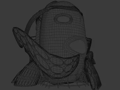 Solarpunk PBR  sci-fi building 3D model