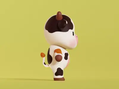 Cow Character Cartoon Chibi Kawaii Low-poly 3D model