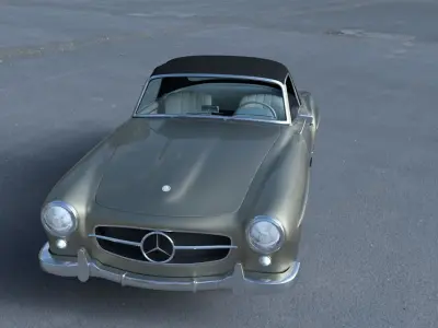 Full w interior Mercedes 190SL Soft Top 3D model