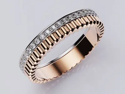 Quatre radiant edition wedding band style 3D print model