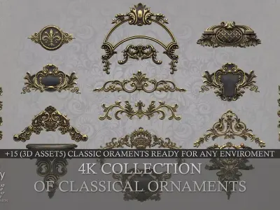 4K Classical Ornaments   Low-poly 3D model