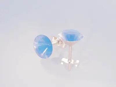 Diamond Earrings 3D print model 4