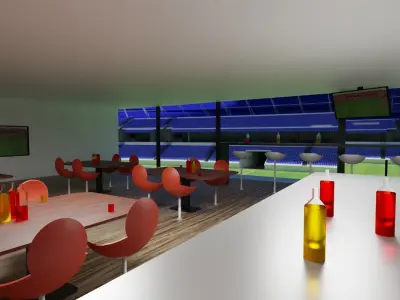 Soccer Stadium Low-poly 3D model