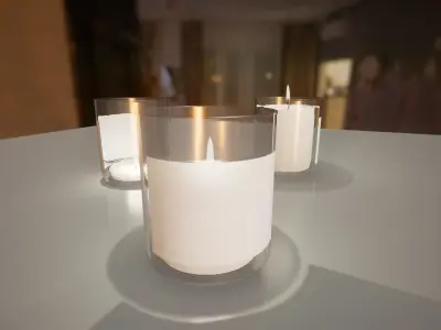 Little candle in jar - PBR game ready model for UE 4 and 5 Low-poly 3D model