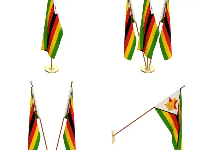 Zimbabwe Flag Pack 3D model