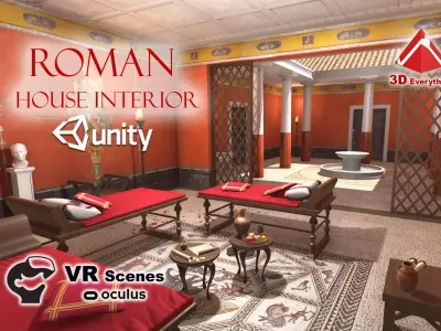 Roman House Interior VR Low-poly 3D model