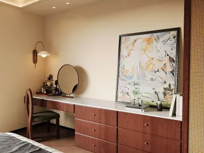 Warm Modern Bedroom 3D model