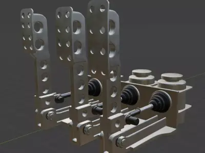 Race Car Pedals 3D model
