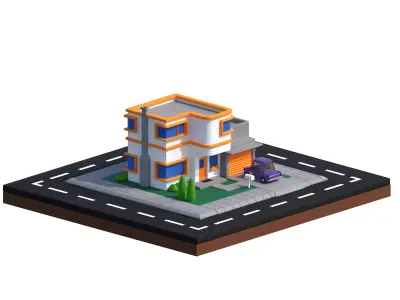 CARTOON TOWN HOUSE  3D model
