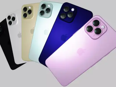 Apple iPhone 15 Pro In All Official Colors and Dimensions Low-poly 3D model