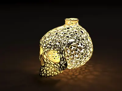Lampshade in the shape of a skull 3D print model
