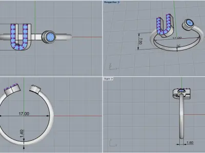 initial ring model 689 3D print model