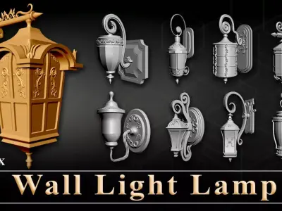 Wall Light Lamp Low-poly 3D model