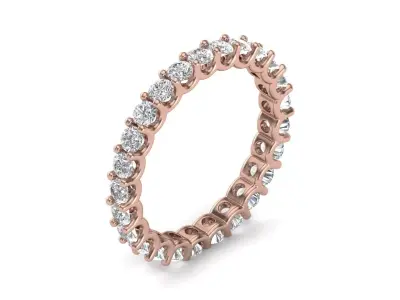 U Shaped Eternity Ring 2 point 7 mm stone size swiss 20 and EU60 3D print model