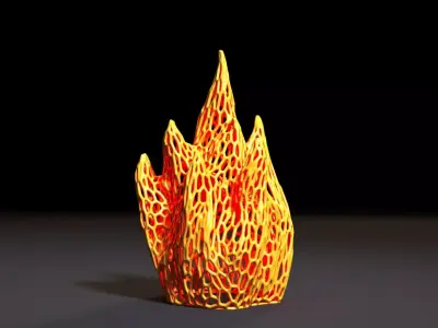 Flame fire Voronoi 3D print model