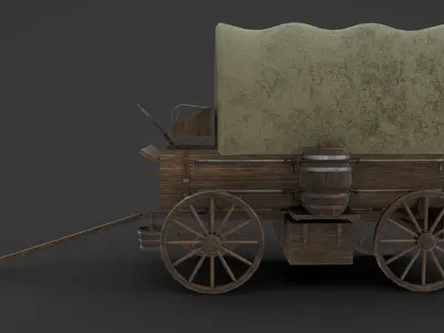 Chuckwagon Low-poly 3D model