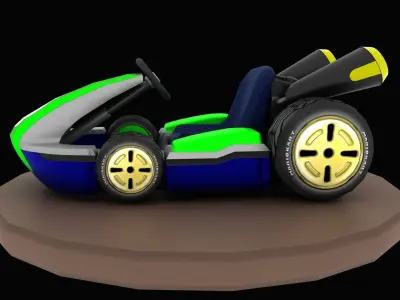 Mariobros Luigi Kart Low-poly 3D model
