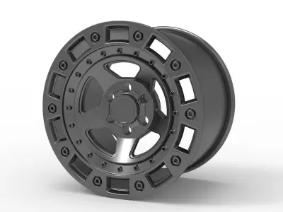 black rhino cinco wheel rim model 3D print model