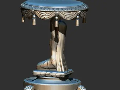 woman carrying table sculpture 3d printable model   3D print model