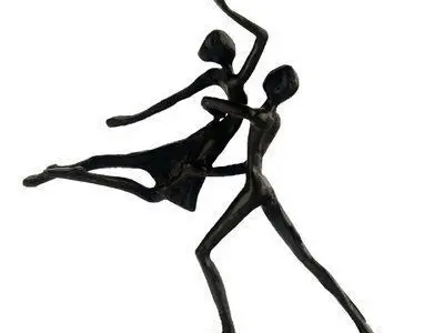 Bull Mocha Dancing Couple in Lift Candra Figurine 3D model