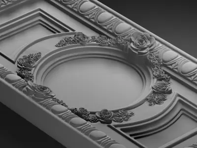Decorative rose relief 3D model