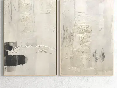 Plaster Two Photo Frame 140 Low-poly 3D model