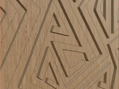 Decorative Wooden Wall Model 19 Low-poly 3D model