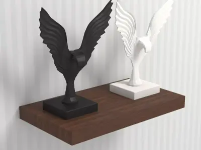 Bird Statue for decoration Low-poly 3D model