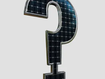 Solar Panel Question Mark 3D model