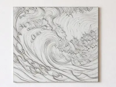 3D Wall Panel mural decor set relief stl 11 3D model